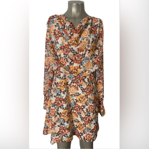 Suzy Shier Floral Cowl Neck Mini Dress - Picture 7 of 7